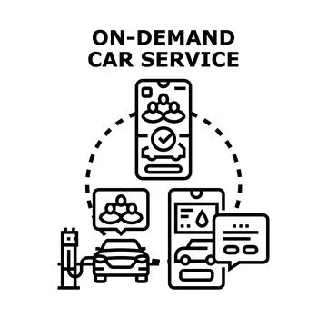 On demand car service app for mobility Stock Illustration
