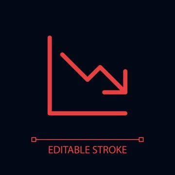 Demand decrease graph pixel perfect glassmorphism ui icon for dark theme 库存插图