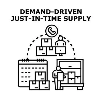 Demand driven just in time supply chain management Stock Illustration