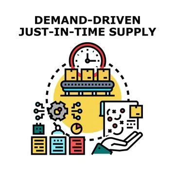 Demand driven just in time supply chain concept 库存插图