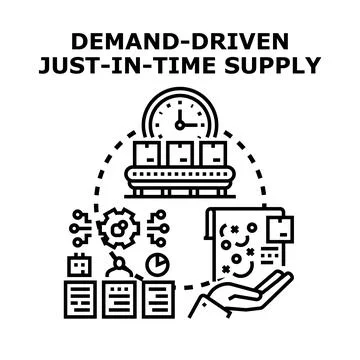 Demand driven just in time supply chain concept Stock Illustration