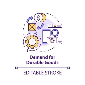 Demand for durable goods multi color concept icon Stock Illustration
