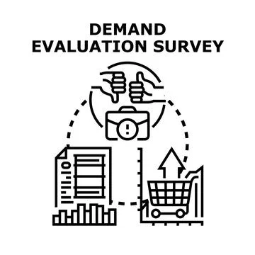 Demand evaluation survey result data analysis Illustrazione stock