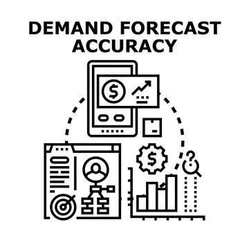 Demand forecast accuracy analyzing business process data Stock Illustration