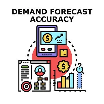Demand forecast accuracy analyzing business process data Stock Illustration