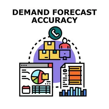 Demand forecast accuracy analyzing data and business planning Illustrazione stock