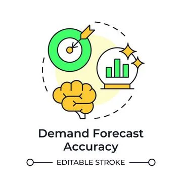 Demand forecast accuracy multi color concept icon Stock Illustration