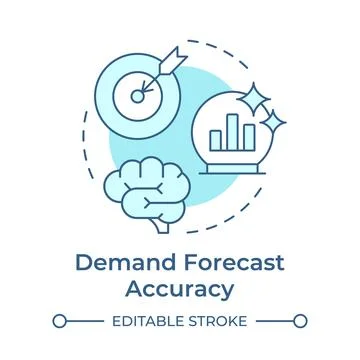 Demand forecast accuracy soft blue concept icon Stock Illustration