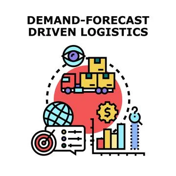 Demand forecast driven logistics concept with data analysis Stock Illustration