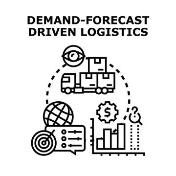 Demand forecast driven logistics concept with data analysis Stock Illustration
