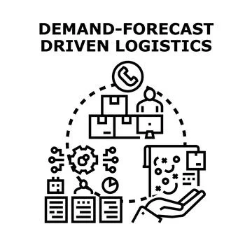 Demand forecast driven logistics planning and management process Stock Illustration