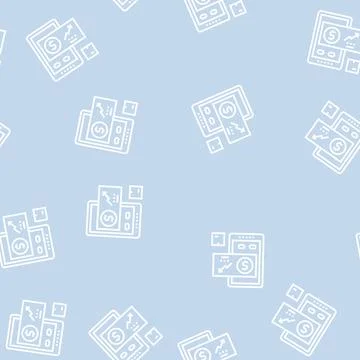 Demand forecasting and sales planning line seamless pattern Illustrazione stock