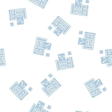 Demand forecasting and sales planning glyph seamless pattern イラスト素材