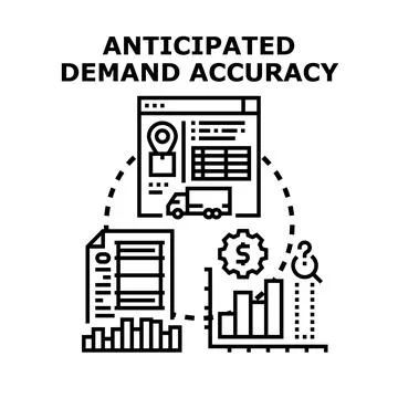 Demand forecasting concept illustrating analytics, reporting, and prediction  Stock Illustration