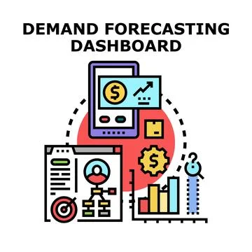 Demand forecasting dashboard analyzing business market strategy Stock Illustration