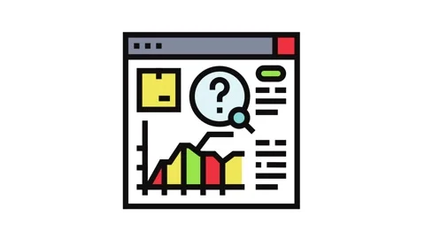 Demand forecasting logistic manager color icon animation Stock Footage 326105597
