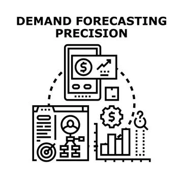 Demand forecasting precision planning for business optimization Stock Illustration
