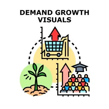 Demand growth visuals developing market and education イラスト素材