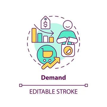Demand multi color concept icon Stock Illustration