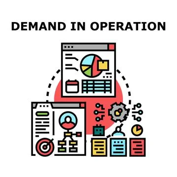 Demand in operation management planning and data analysis Stock Illustration
