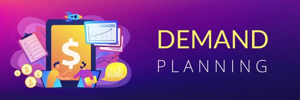 Demand planning concept banner header. Stock Illustration