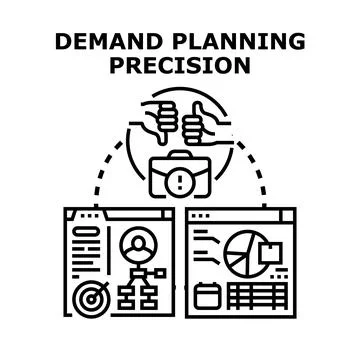 Demand planning precision strategy analysis concept Stock Illustration