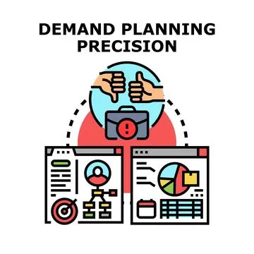 Demand planning precision strategy analysis concept Stock Illustration