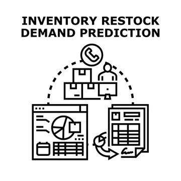 Demand predicting for inventory restock management Stock Illustration