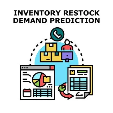 Demand predicting for inventory restock management Stock Illustration