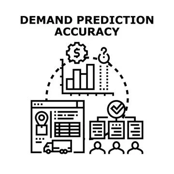 Demand prediction accuracy improving business planning process Stock Illustration