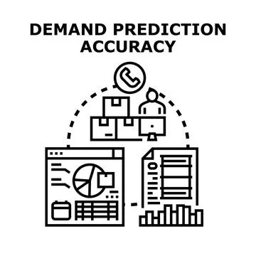 Demand prediction accuracy improving business operations concept Stock Illustration