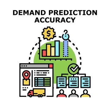 Demand prediction accuracy improving business planning process Stock Illustration