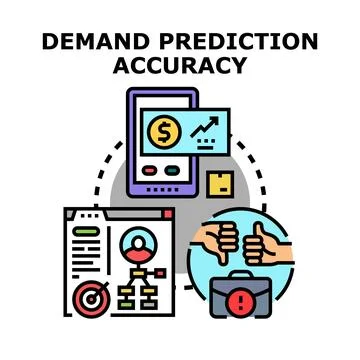 Demand prediction accuracy improving business performance Stock Illustration