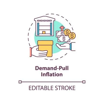 Demand pull inflation concept icon Stock Illustration