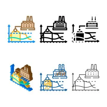 Demand response electric mix color icon vector Illustrazione stock
