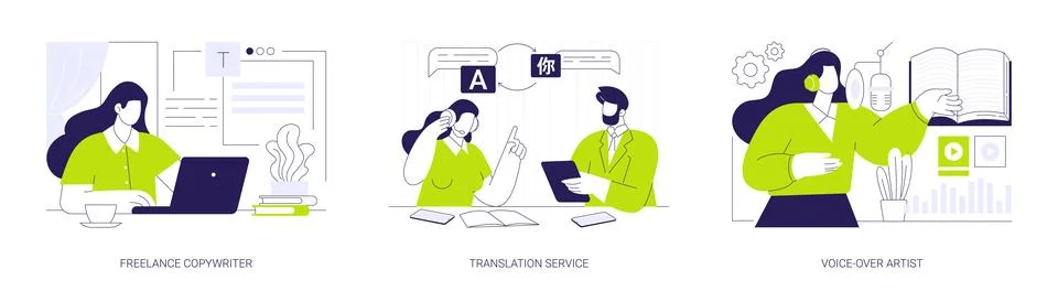 On-demand services isolated cartoon vector illustrations se Ilustração Stock