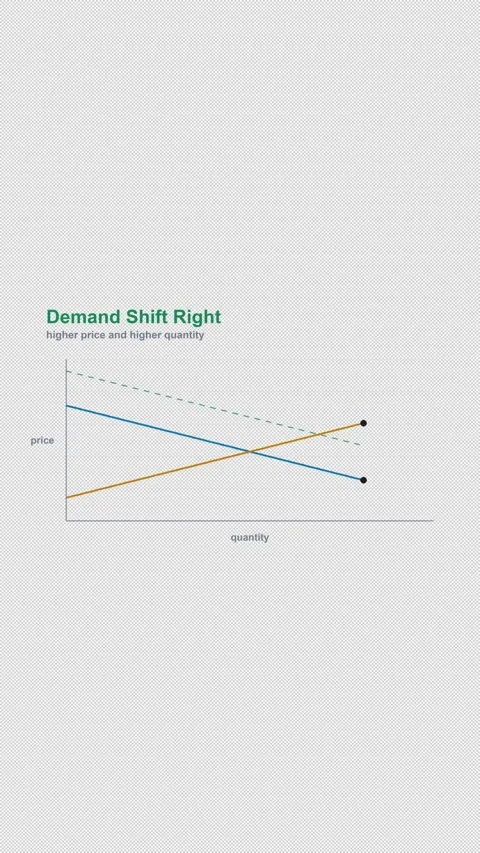 Demand Shift Right Labeled Economics Curve Alpha 4K Vertical 9x16 Light Видео 339508075