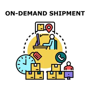 On demand shipment delivering effective fast delivery service 库存插图