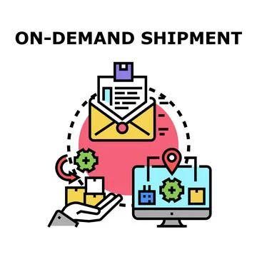 On demand shipment logistic delivery e commerce service 스톡 일러스트