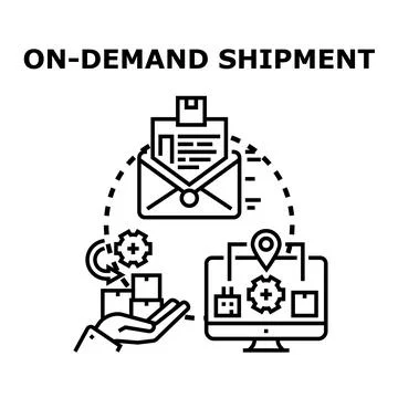 On demand shipment logistic delivery e commerce service Illustrazione stock