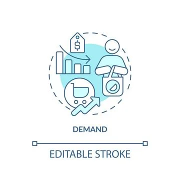 Demand soft blue concept icon Stock Illustration
