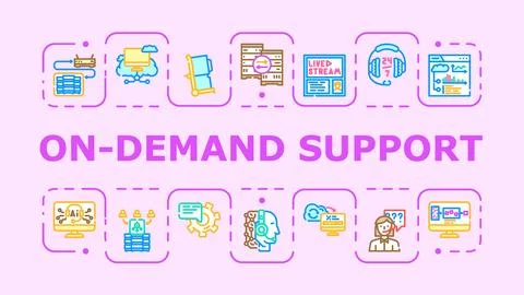 On-demand support banner icon vector illustration Stock-Illustration