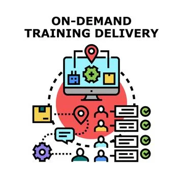 On demand training delivery concept illustration Stock Illustration