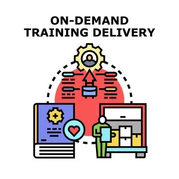 On demand training delivery concept vector illustration Stock Illustration