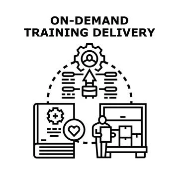 On demand training delivery concept vector illustration Stock Illustration