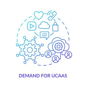 Demand for UCaaS blue gradient concept icon イラスト素材