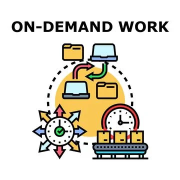 On demand work and efficient workflow organizing process Ilustração Stock