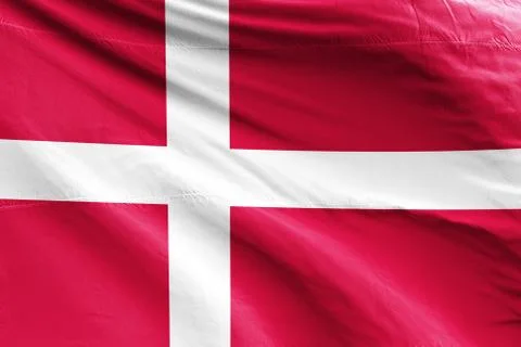 Demark flag on the mast Stock Photos