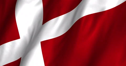 Demark waving flag 4K Video stock 50582196