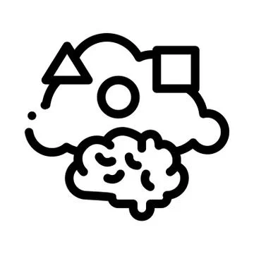 Dementia brain figures icon vector outline illustration Illustrazione stock